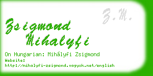 zsigmond mihalyfi business card